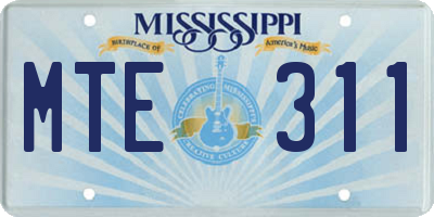MS license plate MTE311