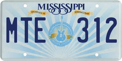 MS license plate MTE312