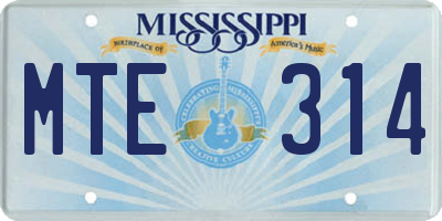 MS license plate MTE314