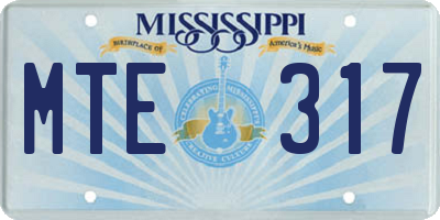 MS license plate MTE317
