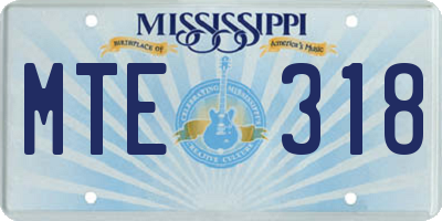 MS license plate MTE318