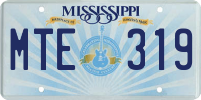 MS license plate MTE319