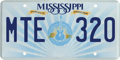 MS license plate MTE320