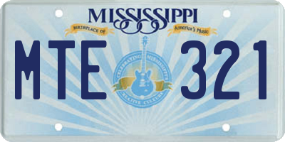 MS license plate MTE321