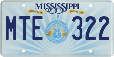 MS license plate MTE322