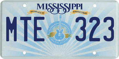 MS license plate MTE323