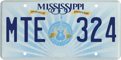 MS license plate MTE324