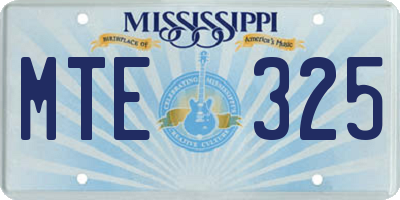 MS license plate MTE325