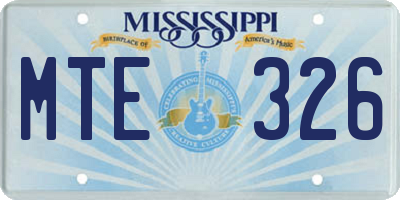 MS license plate MTE326