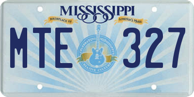 MS license plate MTE327