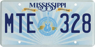 MS license plate MTE328