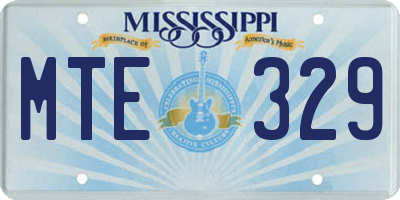 MS license plate MTE329