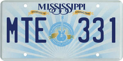 MS license plate MTE331