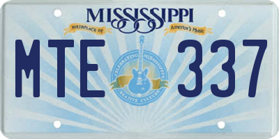MS license plate MTE337