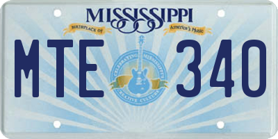 MS license plate MTE340