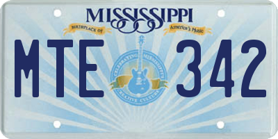 MS license plate MTE342