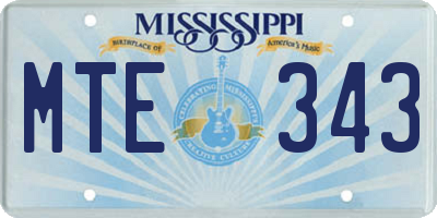 MS license plate MTE343