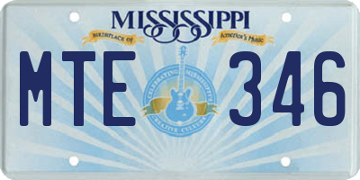 MS license plate MTE346