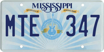 MS license plate MTE347