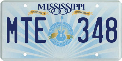 MS license plate MTE348