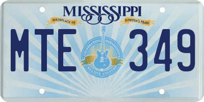 MS license plate MTE349