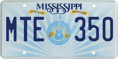 MS license plate MTE350