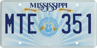 MS license plate MTE351