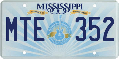 MS license plate MTE352