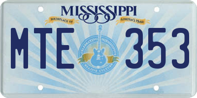 MS license plate MTE353