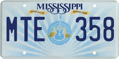 MS license plate MTE358