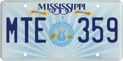 MS license plate MTE359