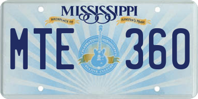 MS license plate MTE360