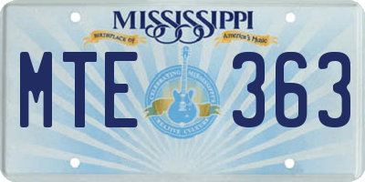 MS license plate MTE363