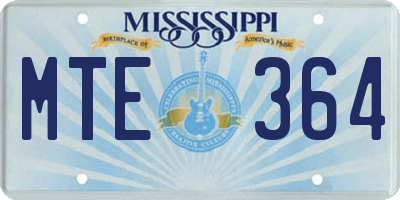 MS license plate MTE364