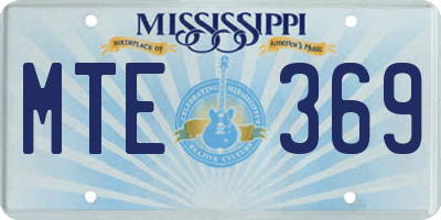 MS license plate MTE369
