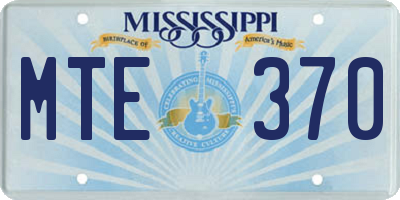 MS license plate MTE370