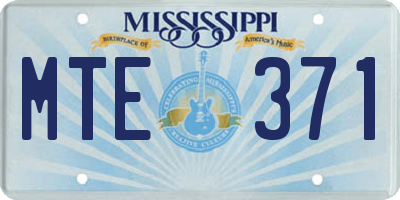 MS license plate MTE371