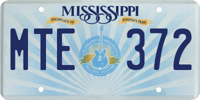 MS license plate MTE372