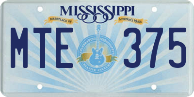 MS license plate MTE375