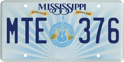 MS license plate MTE376