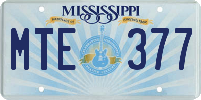 MS license plate MTE377