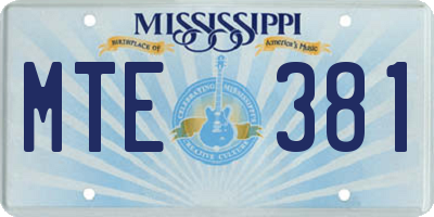 MS license plate MTE381