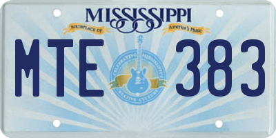 MS license plate MTE383
