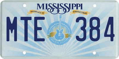 MS license plate MTE384