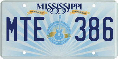 MS license plate MTE386
