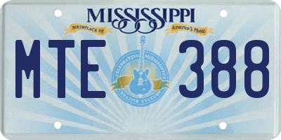 MS license plate MTE388