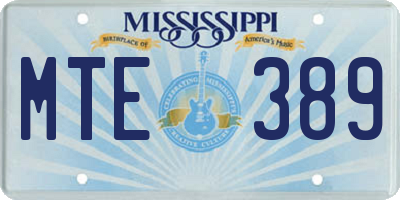 MS license plate MTE389