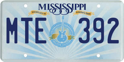 MS license plate MTE392