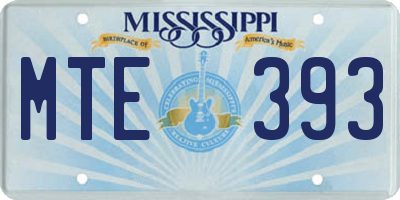 MS license plate MTE393
