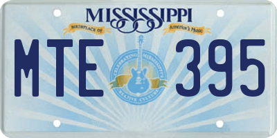 MS license plate MTE395